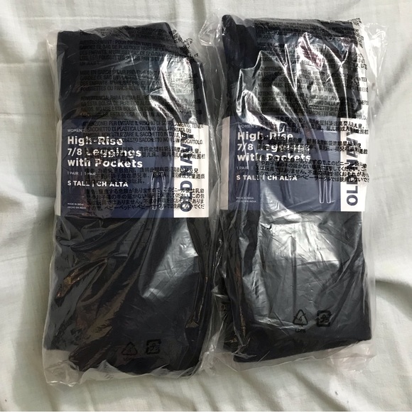 Old Navy High-Waisted Side-Pocket 7/8 Length Leggings, Navy Blue, SMALL TALL - Picture 7 of 8